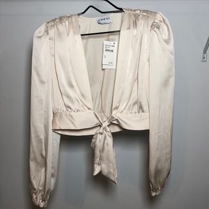 NWT Sophie Rue Tie Waist Silky Crop Top